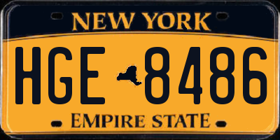 NY license plate HGE8486