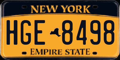 NY license plate HGE8498