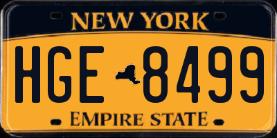 NY license plate HGE8499