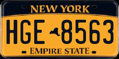NY license plate HGE8563