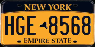NY license plate HGE8568