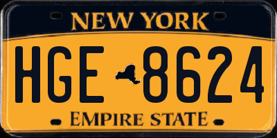 NY license plate HGE8624