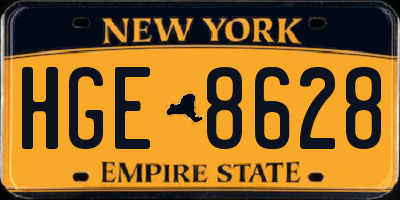 NY license plate HGE8628