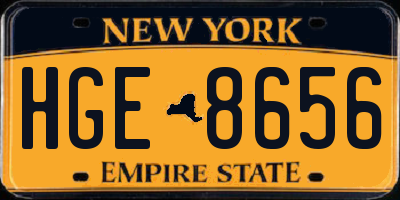NY license plate HGE8656
