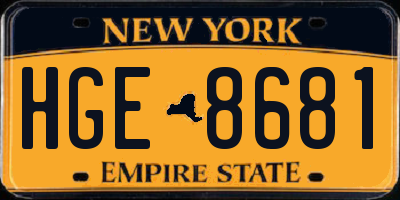 NY license plate HGE8681