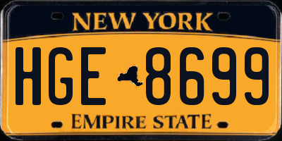 NY license plate HGE8699