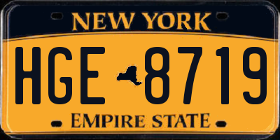 NY license plate HGE8719