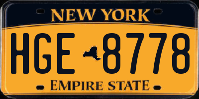 NY license plate HGE8778