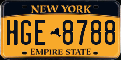 NY license plate HGE8788
