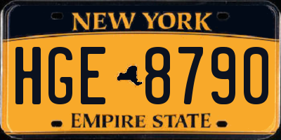 NY license plate HGE8790