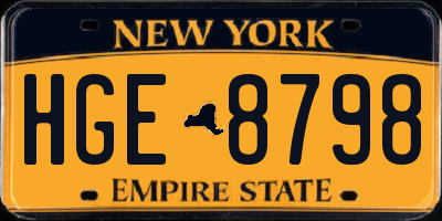 NY license plate HGE8798