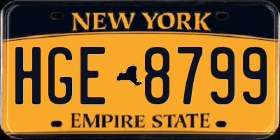 NY license plate HGE8799