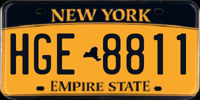 NY license plate HGE8811