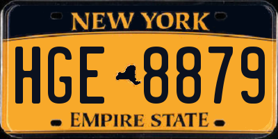 NY license plate HGE8879