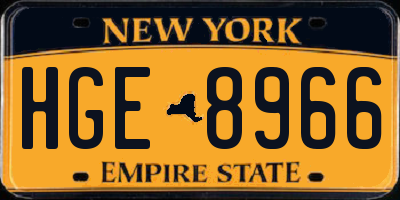 NY license plate HGE8966