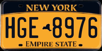 NY license plate HGE8976