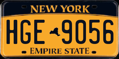 NY license plate HGE9056