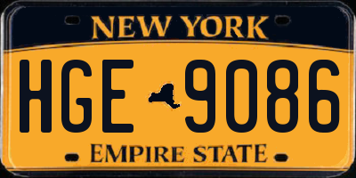 NY license plate HGE9086