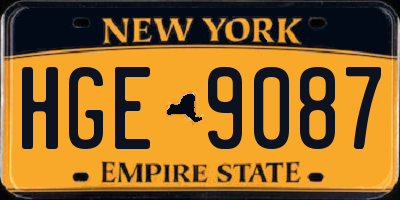 NY license plate HGE9087