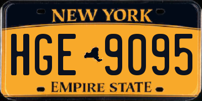 NY license plate HGE9095