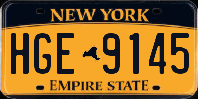 NY license plate HGE9145