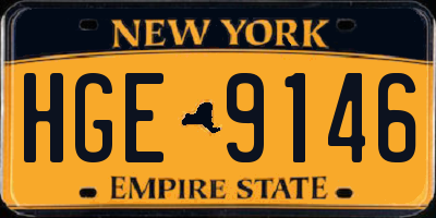 NY license plate HGE9146