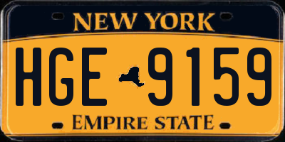 NY license plate HGE9159
