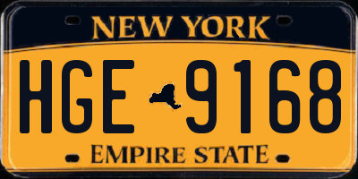 NY license plate HGE9168