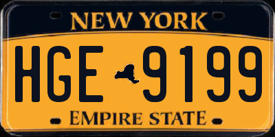 NY license plate HGE9199