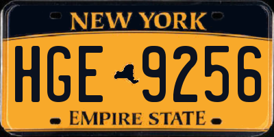 NY license plate HGE9256