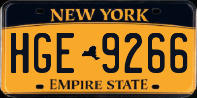 NY license plate HGE9266