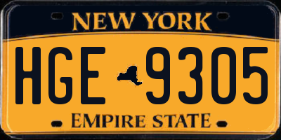 NY license plate HGE9305