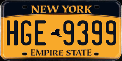 NY license plate HGE9399