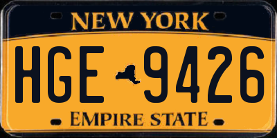 NY license plate HGE9426