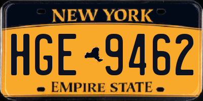 NY license plate HGE9462