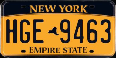 NY license plate HGE9463