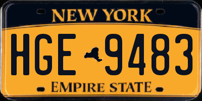 NY license plate HGE9483