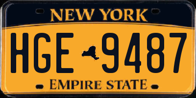 NY license plate HGE9487