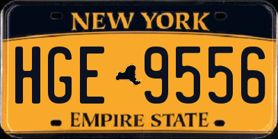 NY license plate HGE9556