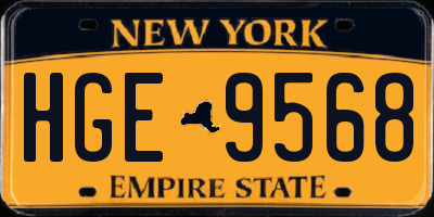 NY license plate HGE9568