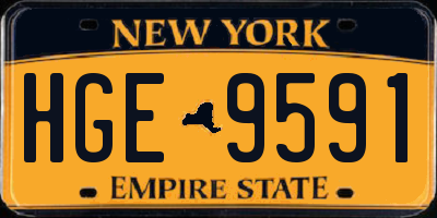 NY license plate HGE9591