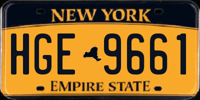 NY license plate HGE9661