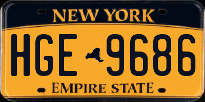 NY license plate HGE9686