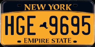 NY license plate HGE9695