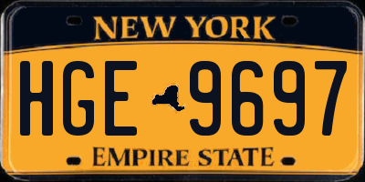 NY license plate HGE9697