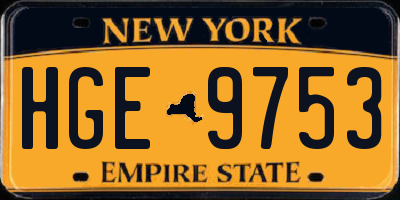 NY license plate HGE9753