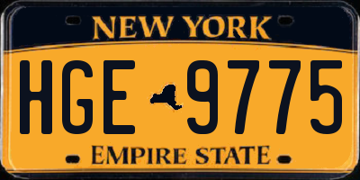 NY license plate HGE9775