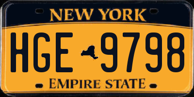 NY license plate HGE9798