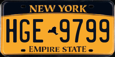 NY license plate HGE9799