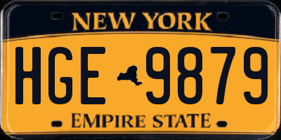 NY license plate HGE9879